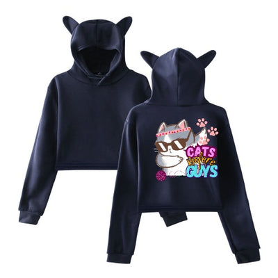 Cats B4 Guys Dabbing Crop Hoodie