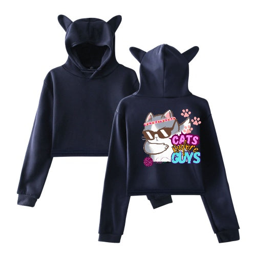 Cats B4 Guys Dabbing Crop Hoodie