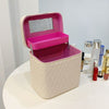 Rhombus-Embroidery Double-layer Make-up Storage Bags