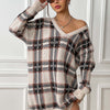 Loose Long-sleeved Plaid Dress
