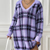 Loose Long-sleeved Plaid Dress