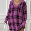 Loose Long-sleeved Plaid Dress