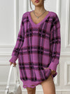Loose Long-sleeved Plaid Dress