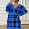 Loose Long-sleeved Plaid Dress