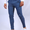 Men's Slim Button Trousers Fashion Solid Office Versatile Long Pencil Pants
