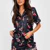 Autumn Christmas Digital Printing Lapel Short Casual Women's Home Pajamas Set