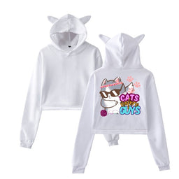 Cats B4 Guys Dabbing Crop Hoodie