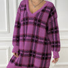 Loose Long-sleeved Plaid Dress