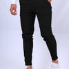 Men's Slim Button Trousers Fashion Solid Office Versatile Long Pencil Pants