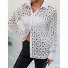 Women's Lace Floral Boho Blouse - Long Sleeve Button Down Shirt For Spring & Fall