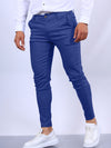Men's Slim Button Trousers Fashion Solid Office Versatile Long Pencil Pants