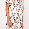 Autumn Christmas Digital Printing Lapel Short Casual Women's Home Pajamas Set