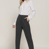 High Waist Pintuck Detail Long Pants