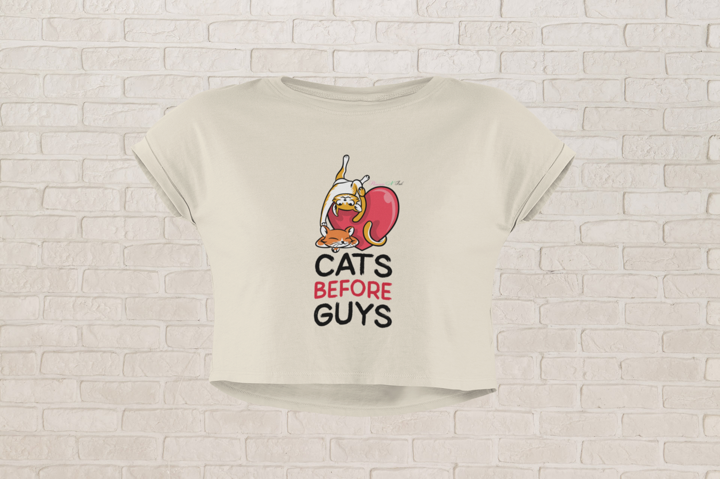 Cats B4 Guys Love Crop Top