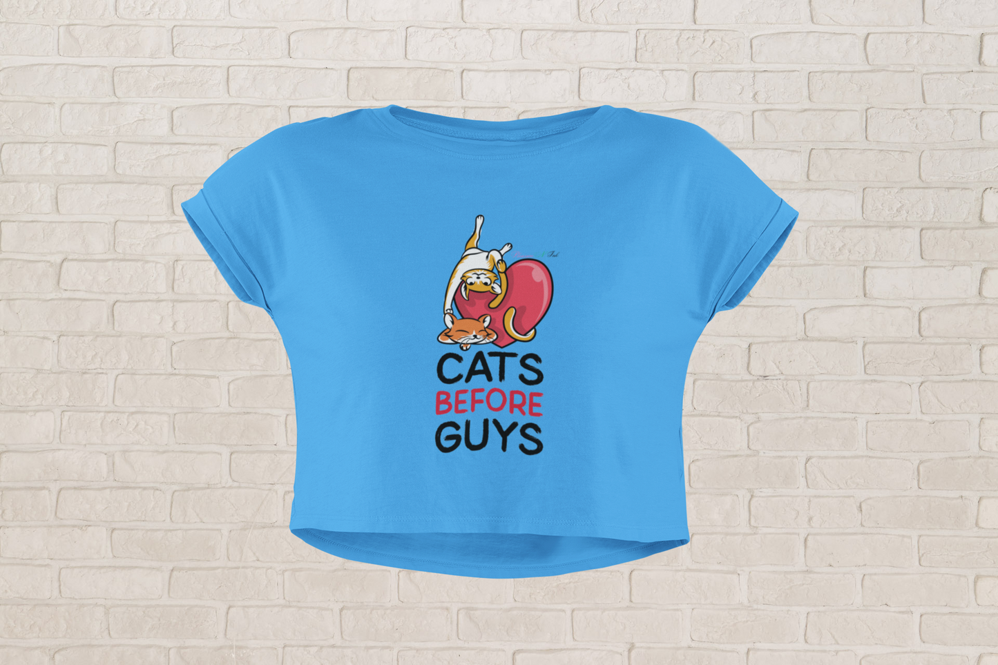 Cats B4 Guys Love Crop Top