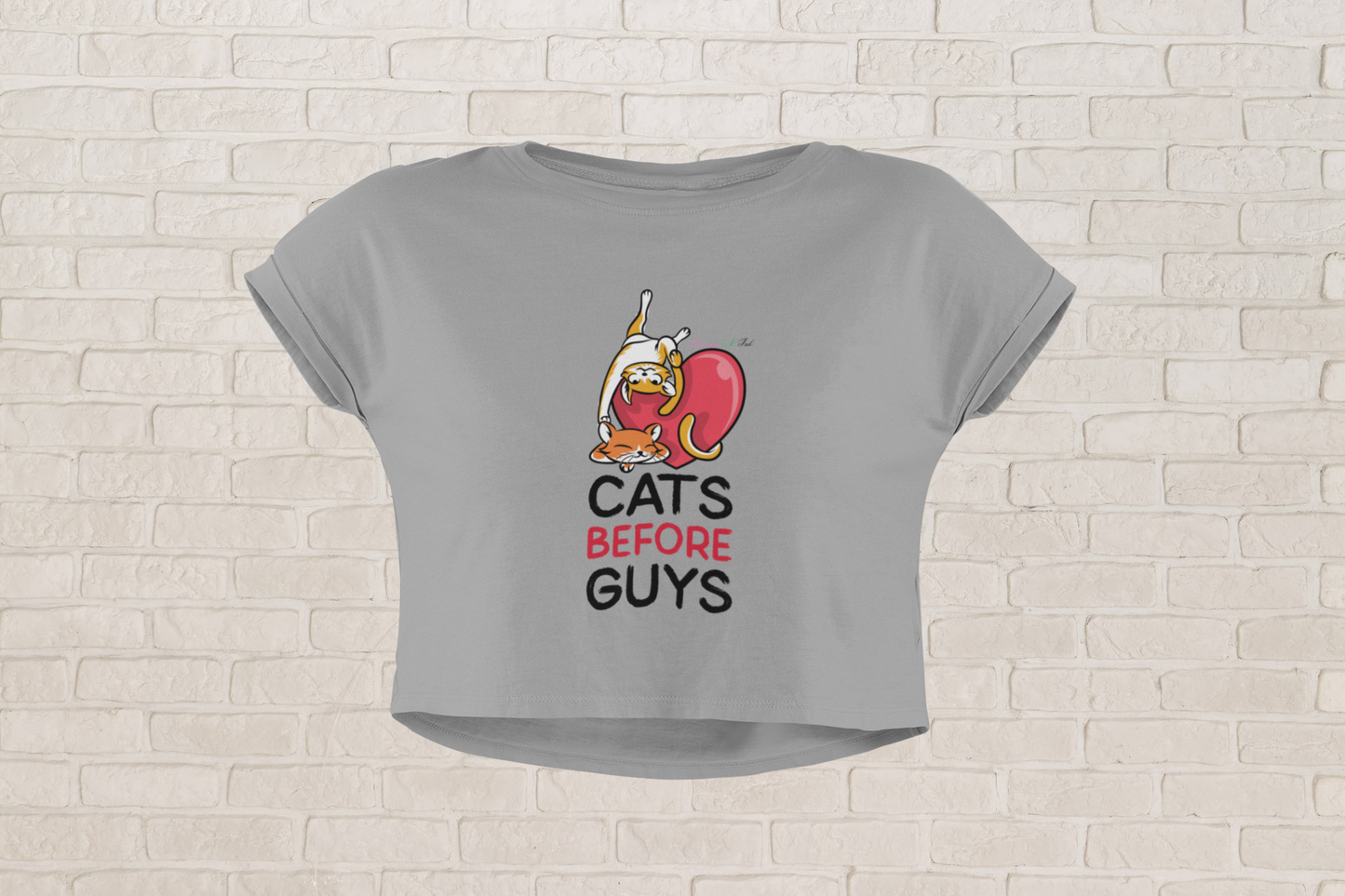 Cats B4 Guys Love Crop Top