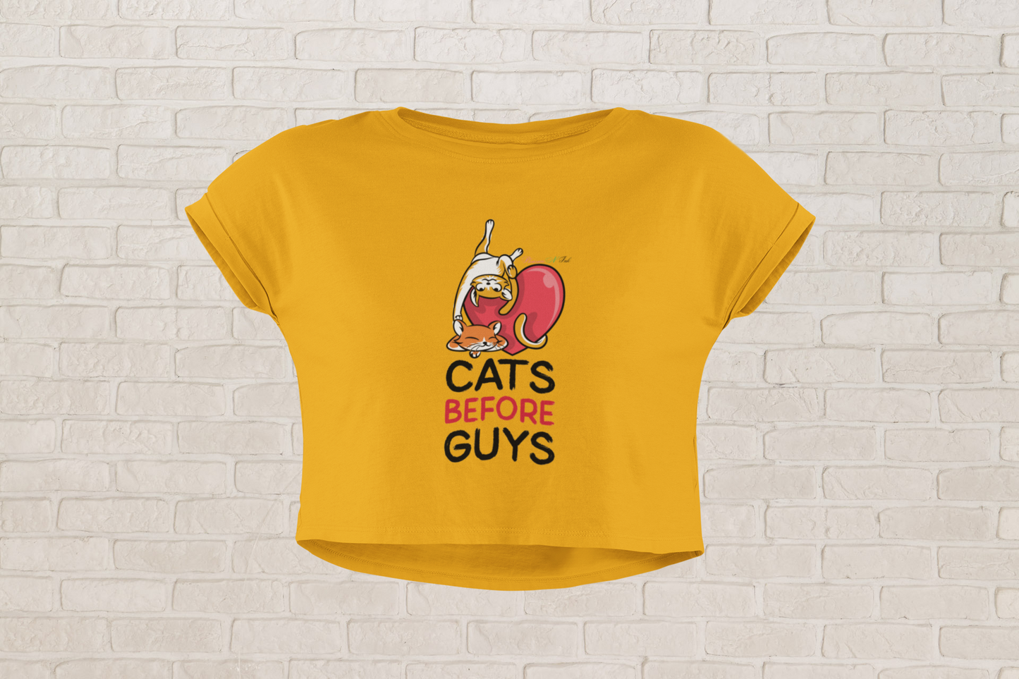 Cats B4 Guys Love Crop Top