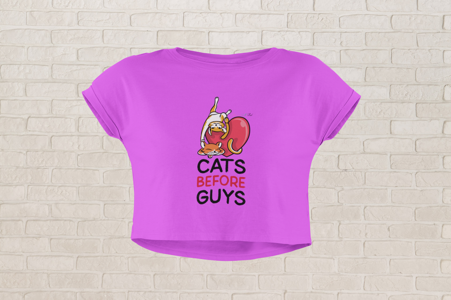Cats B4 Guys Love Crop Top
