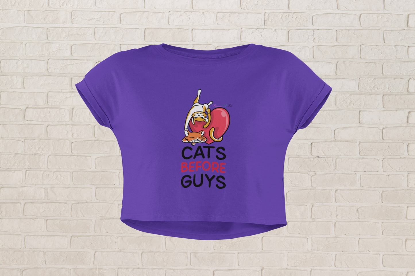 Cats B4 Guys Love Crop Top