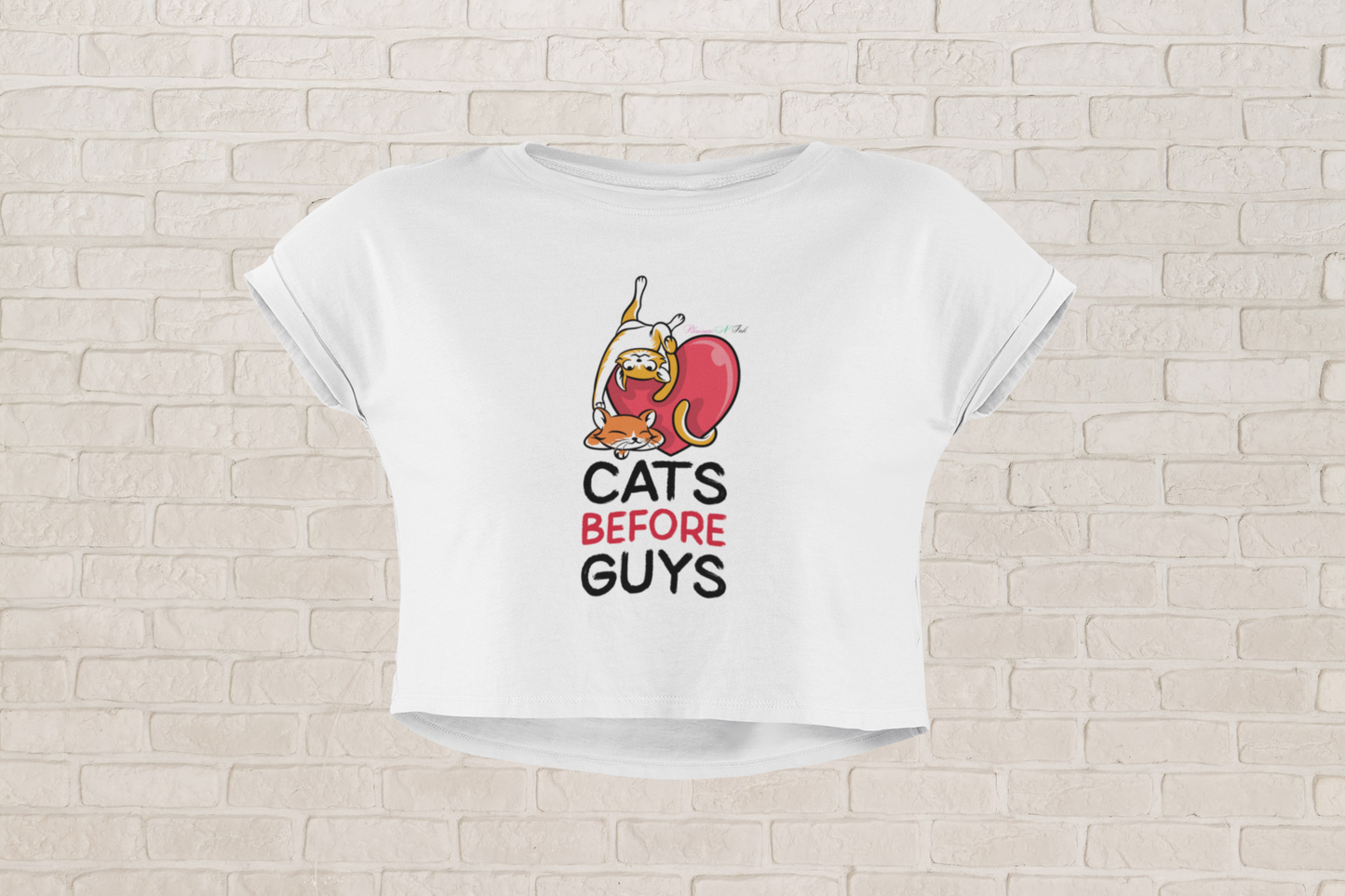 Cats B4 Guys Love Crop Top