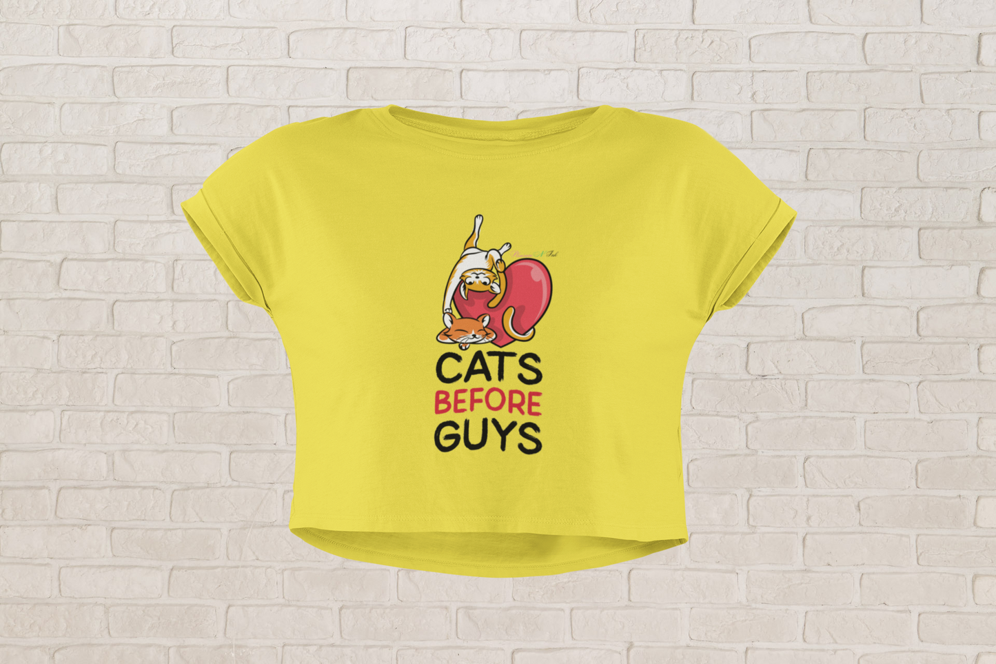 Cats B4 Guys Love Crop Top