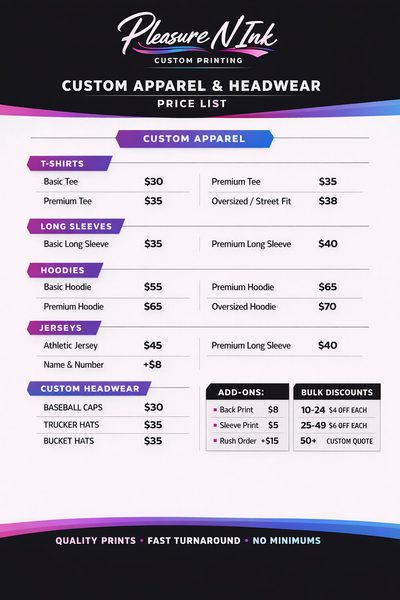 Custom Printed Apparel – Upload Your Design