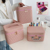 Rhombus-Embroidery Double-layer Make-up Storage Bags