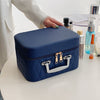 Rhombus-Embroidery Double-layer Make-up Storage Bags