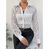 Women's Lace Floral Boho Blouse - Long Sleeve Button Down Shirt For Spring & Fall