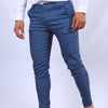 Men's Slim Button Trousers Fashion Solid Office Versatile Long Pencil Pants