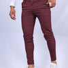 Men's Slim Button Trousers Fashion Solid Office Versatile Long Pencil Pants