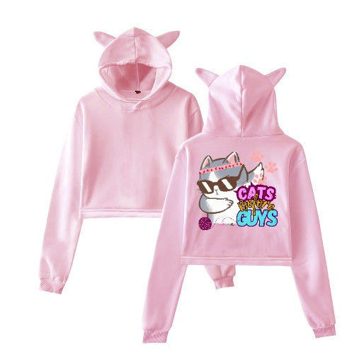 Cats B4 Guys Dabbing Crop Hoodie