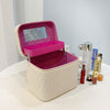 Rhombus-Embroidery Double-layer Make-up Storage Bags