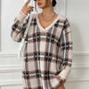 Loose Long-sleeved Plaid Dress
