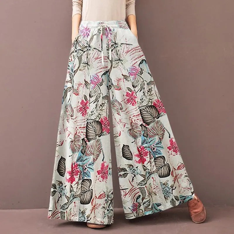 Women's Floral Wide-leg Pants
