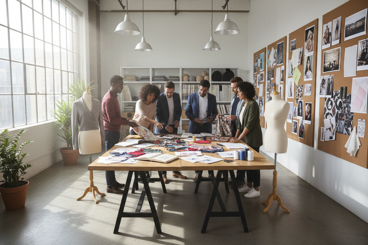 retail team designing clothes
